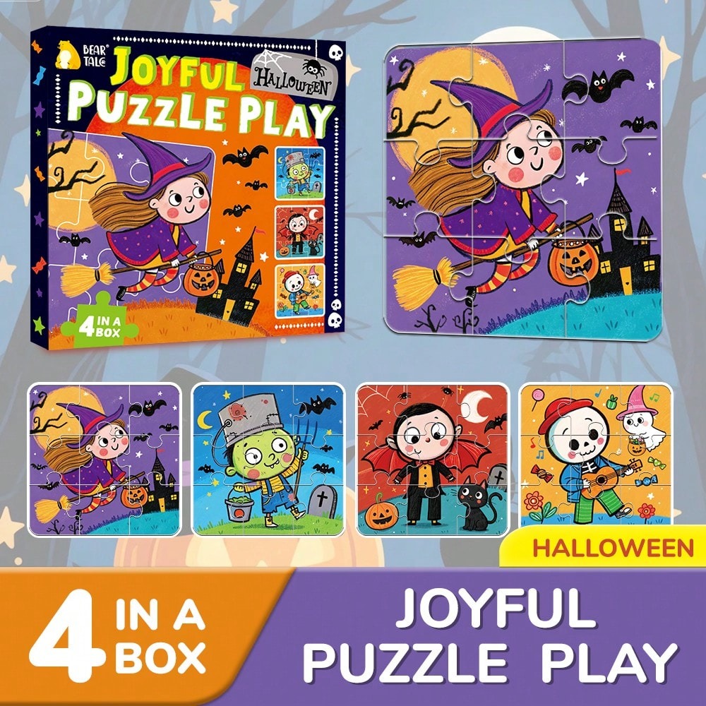 Kids Toys Xmas - Puzzle di Halloween 4 in 1